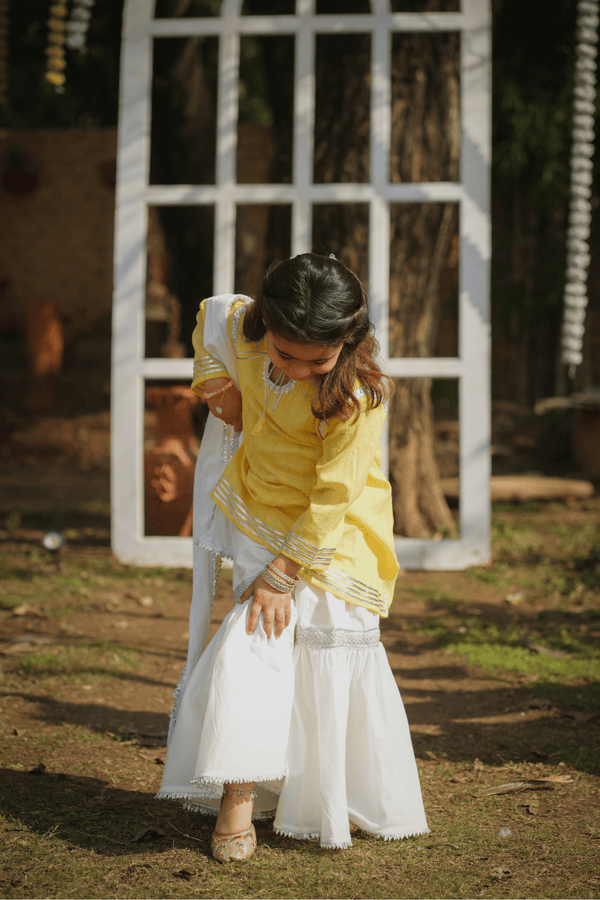 Yellow KurtaGharara Outfit