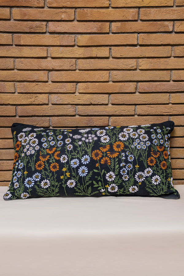 Embroidered Bloom Cushion Cover