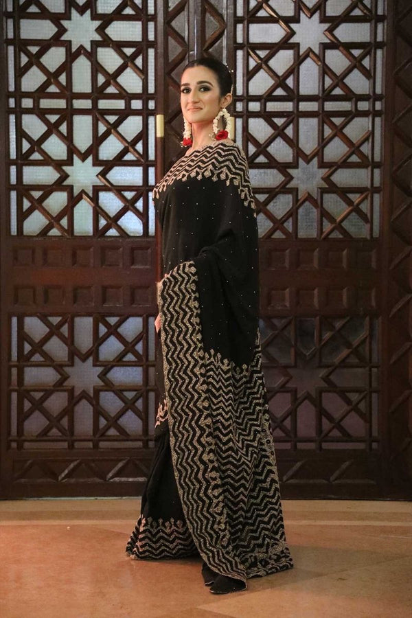 Ajrak Applique Saree