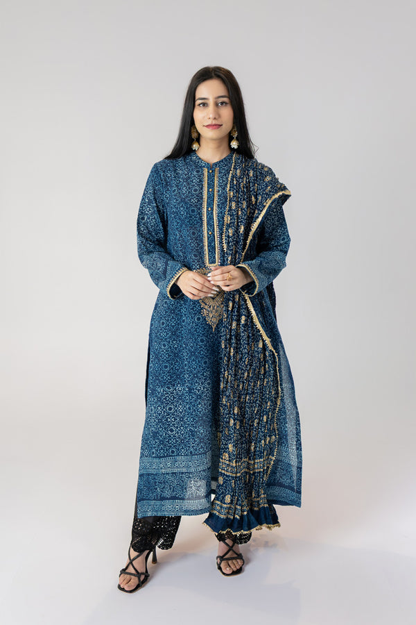 Ajrak Gotta Dupatta