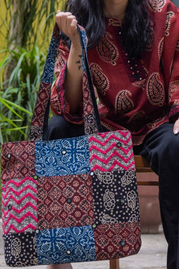 Ajrak Tote Bag
