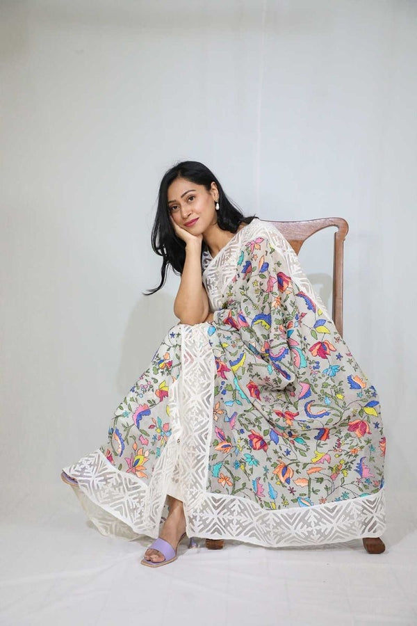 Applique Kantha Dupatta