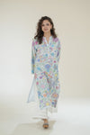 Azure Bloom Kantha Kurta