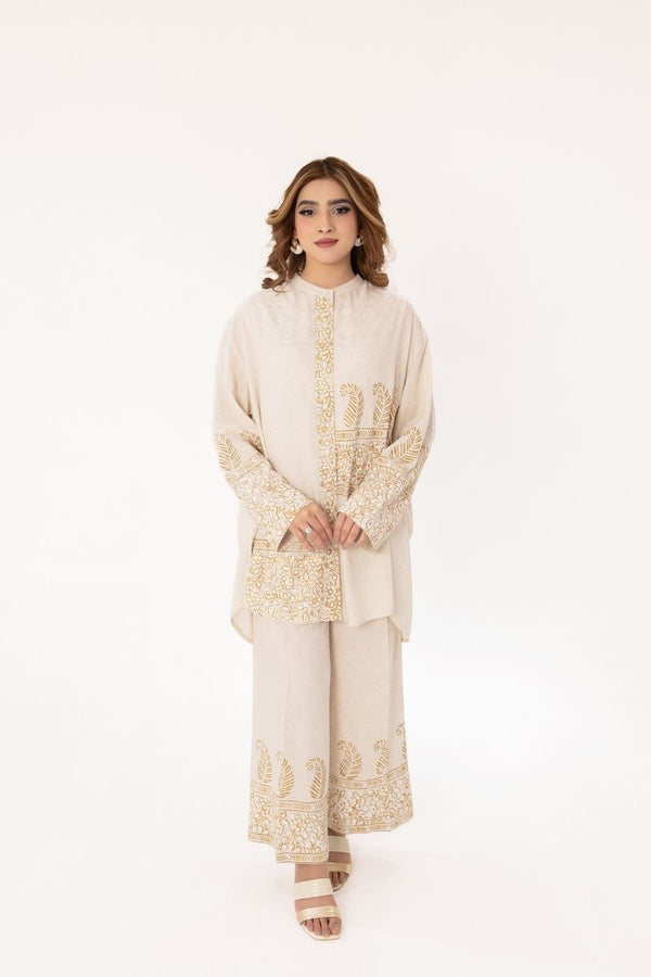 Beige Rhythm Block Print Dress