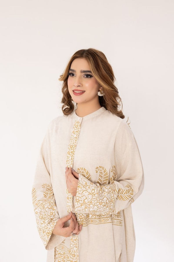 Beige Rhythm Block Print Dress