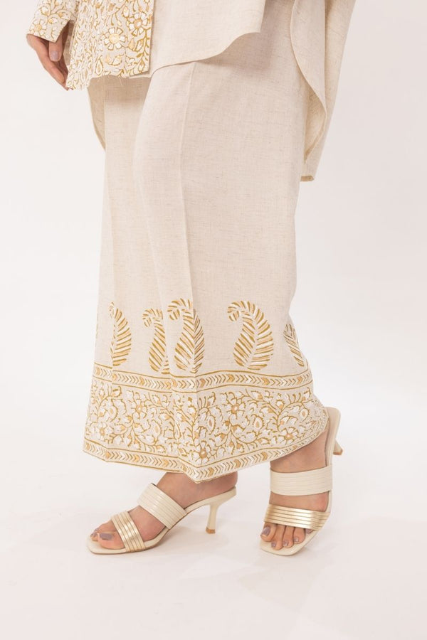 Beige Rhythm Block Print Dress