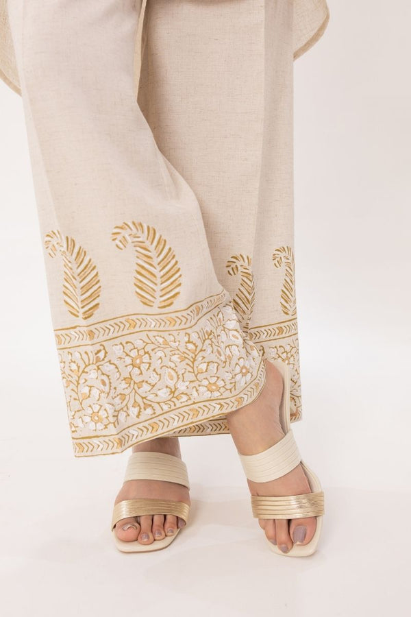 Beige Rhythm Block Print Dress