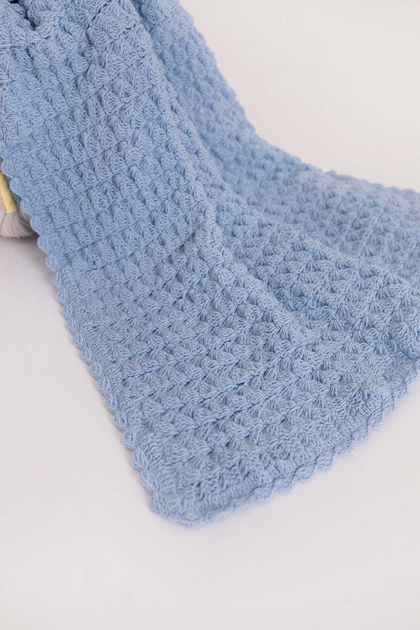 Cloud Blue Handcrafted Baby Blanket