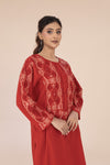 Crimson Sindhi Embroidered Kurta