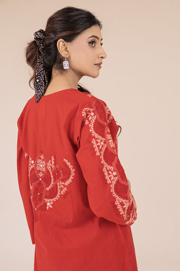 Crimson Sindhi Embroidered Kurta