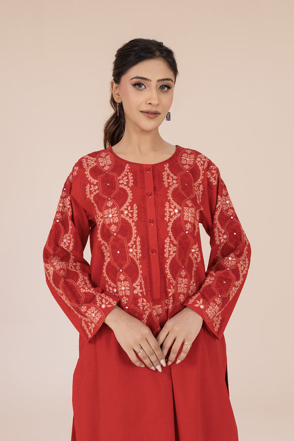 Crimson Sindhi Embroidered Kurta
