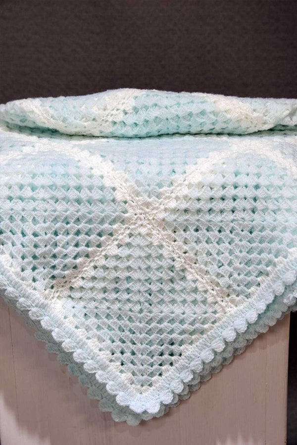 Crochet Sky Blue Baby Blanket.