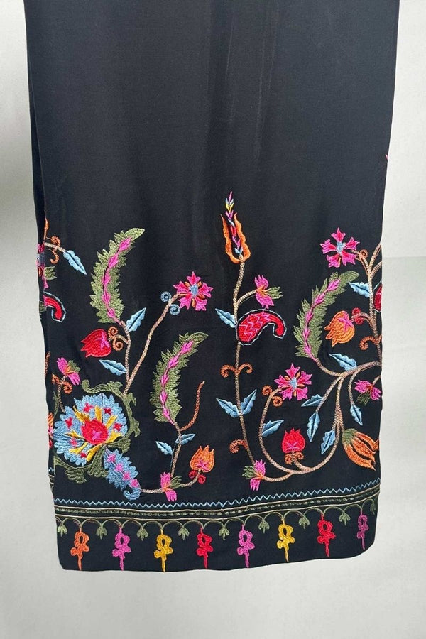 EMBROIDERD PANTS (BLACK)