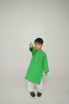 Green Blue Hand Tarkashi Kurta