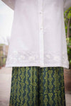 Hand-Embroidered white Kurta