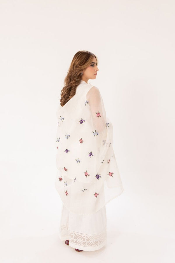Handcrafted Floral Stitch Dupatta