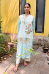 Ice Blue Applique Kurta