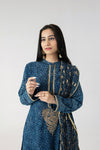 Indigo Ajrak Ari Embroidered Kurta