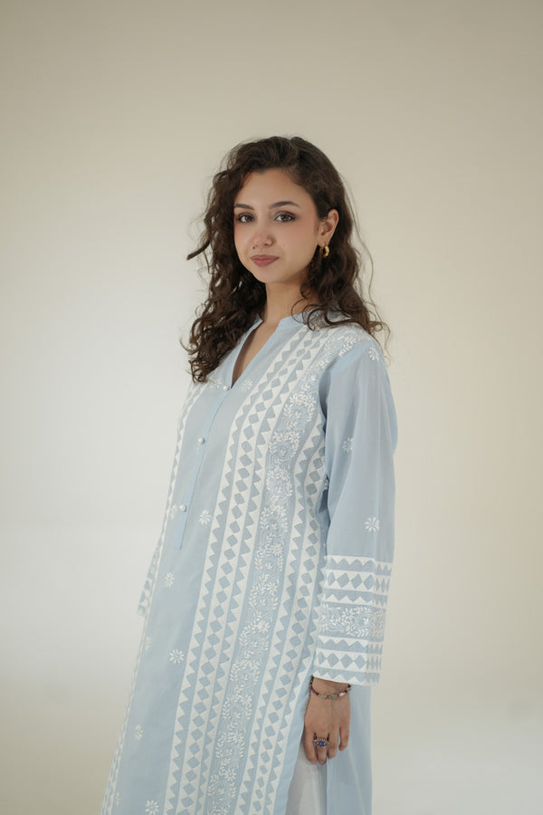 Indigo Skies Hand-Ralli Kurta