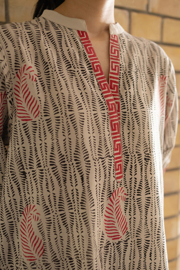 Ivory Hand Block Print dress