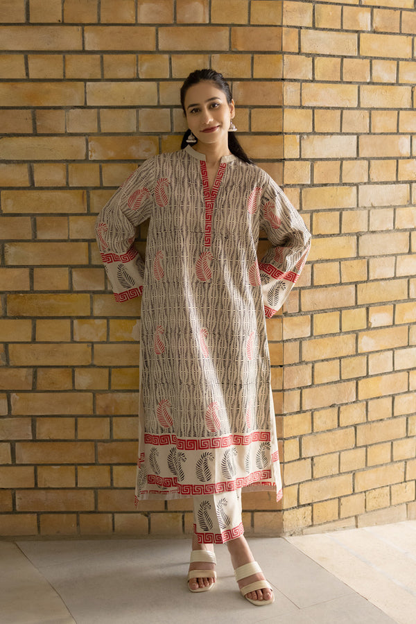 Ivory Hand Block Print dress