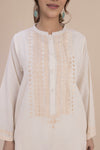 Ivory Kurta with Jisti Embroidery