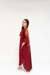 MAROON HANDLOOM KAFTAN