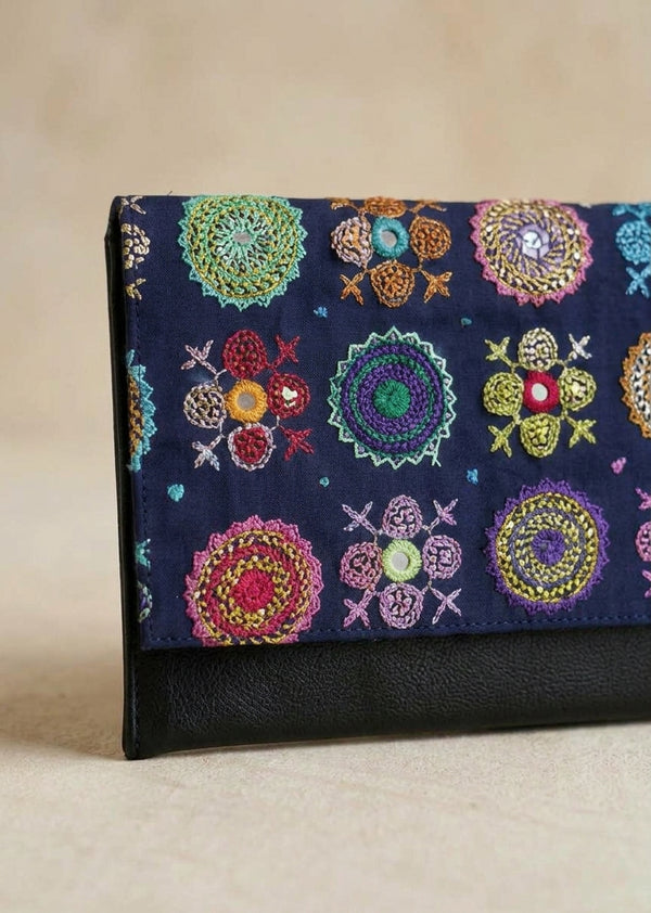 Mandala Embroidered Long Wallet