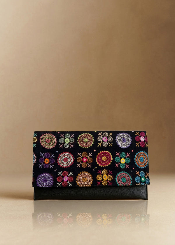Mandala Embroidered Long Wallet