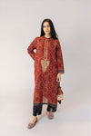 Maroon Ajrak Ari Embroidered Kurta