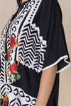 Monochrome Bloom Kaftan