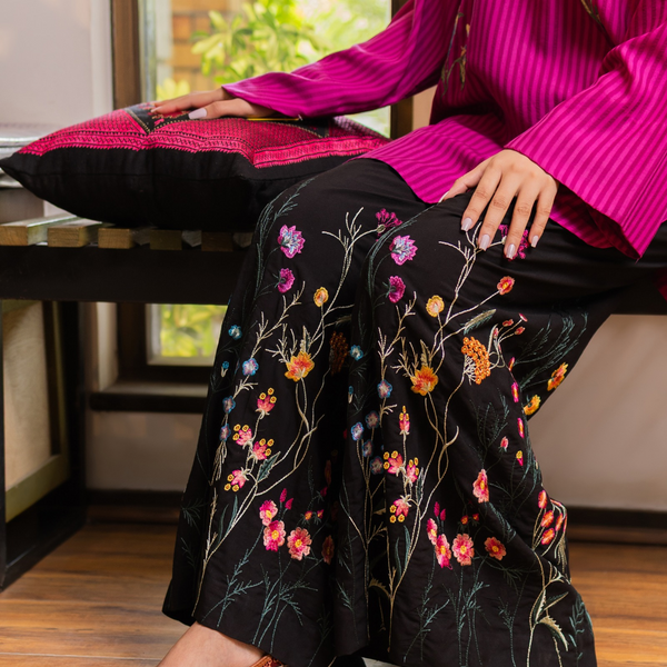 Noir Embroidered Pants