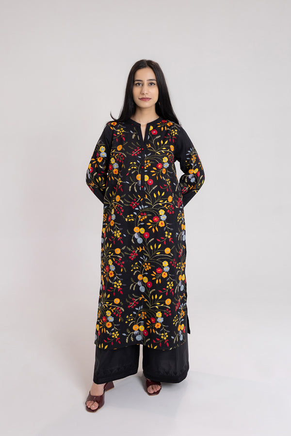 Noir Floral Kurta