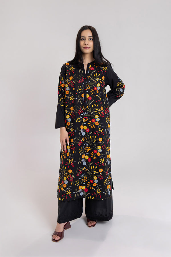 Noir Floral Kurta
