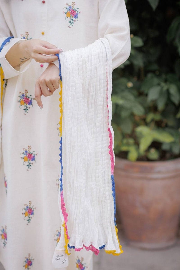 OFF-White Embroidered Pair