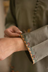 OliveEmbroidered Dress