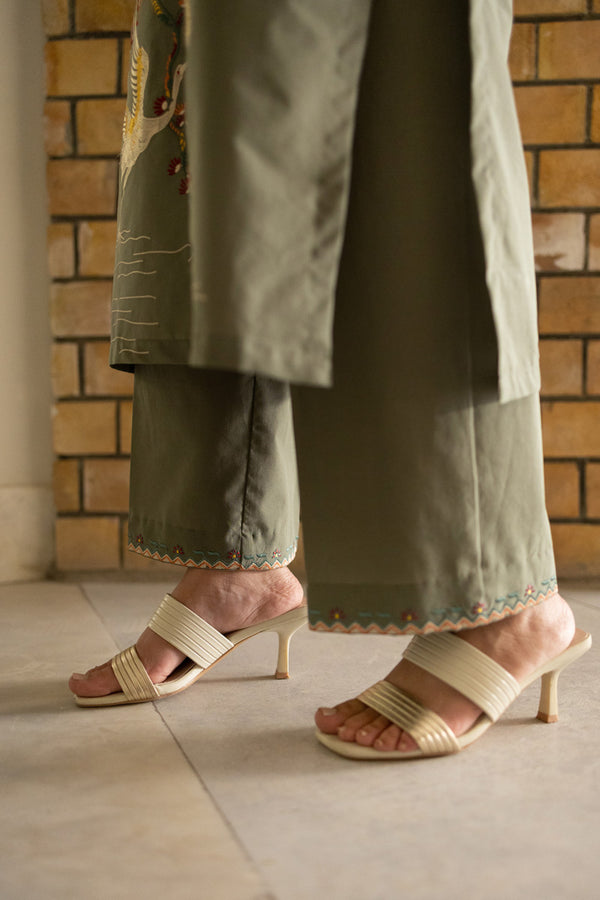 OliveEmbroidered Dress