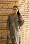 OliveEmbroidered Dress