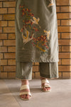 OliveEmbroidered Dress