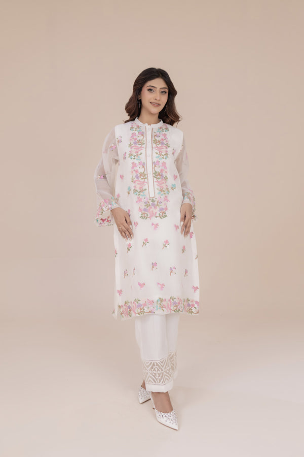 Organza Shadow Work Kurta