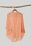 Peach Check Kurti