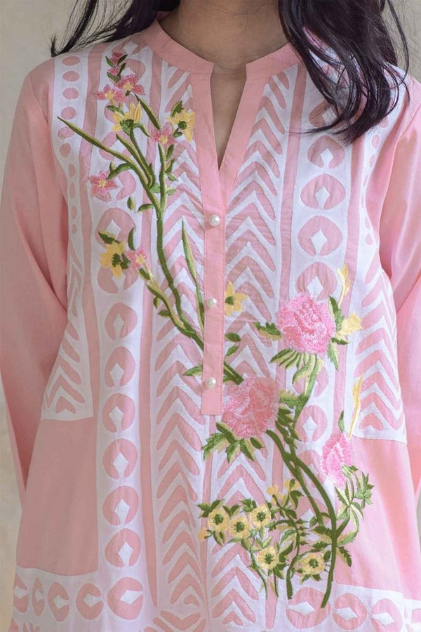 Pink Applique Kurta