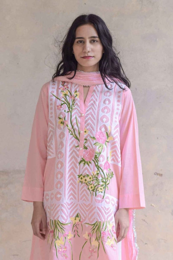 Pink Applique Kurta