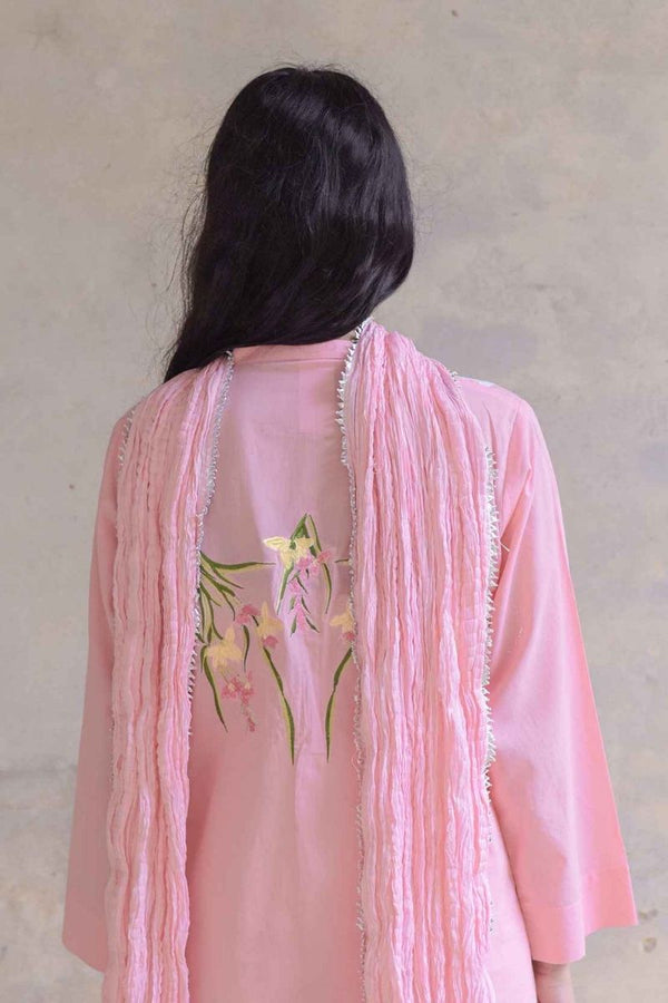 Pink Applique Kurta