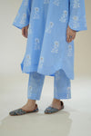 Summer Skies Blockprint Kurta