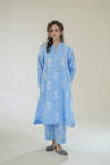 Summer Skies Blockprint Kurta
