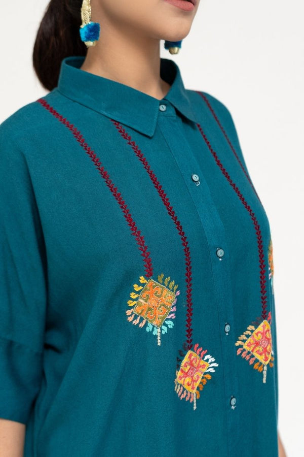 TURQUOISE DREAMWEAVE KAFTAN
