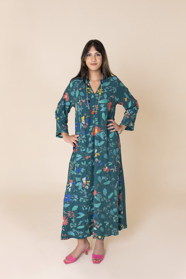 Teal Garden Kaftan