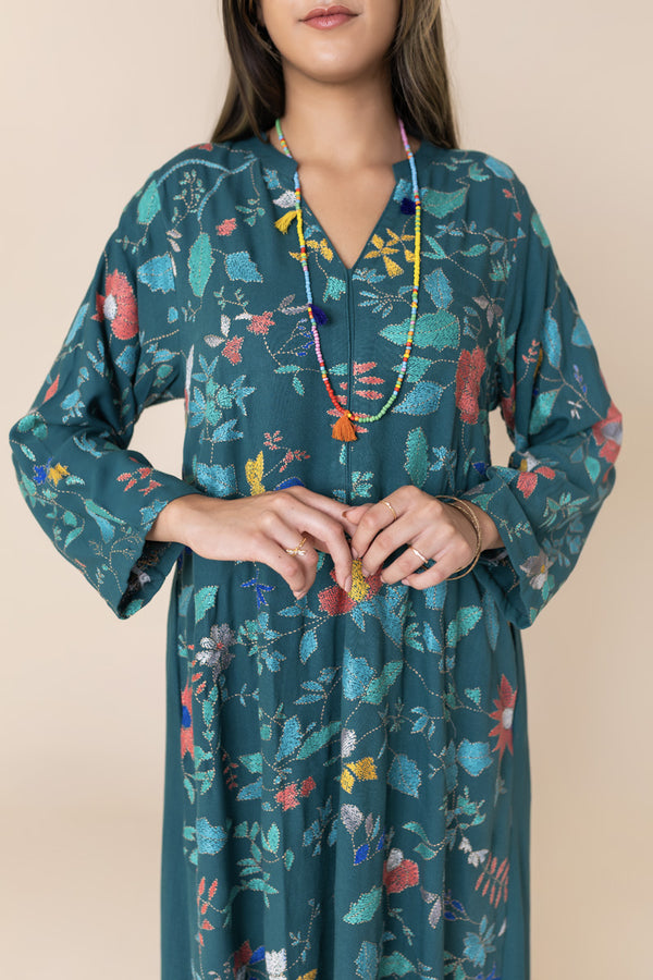 Teal Garden Kaftan