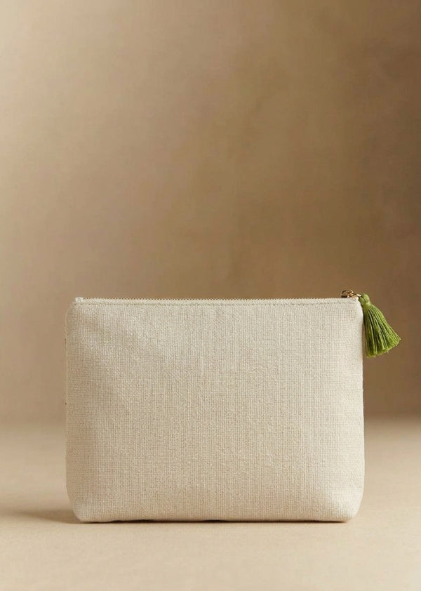 The Oasis Embroidered Botanical Pouch